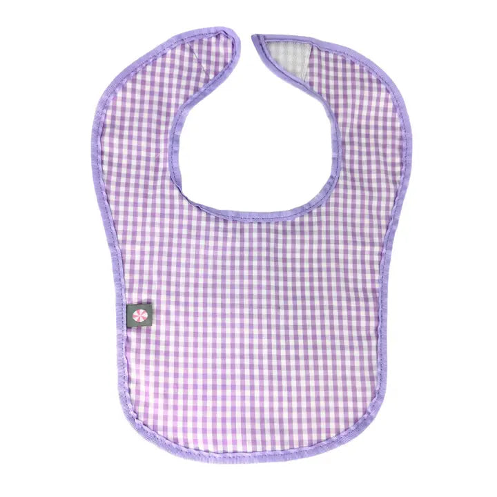 Lilac Gingham Bib