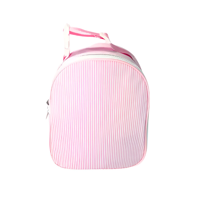 Pink Preppy Stripe (Glossy) Lunch Bag