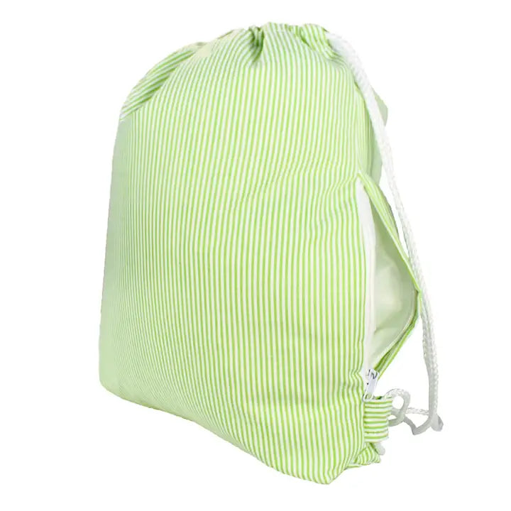 Lime Seersucker Sling Backpack