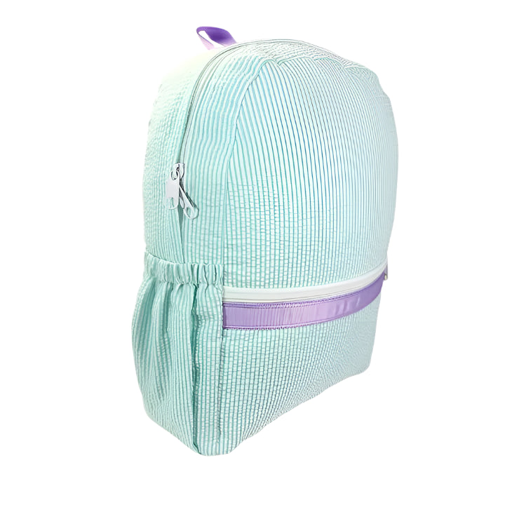 Mermaid Seersucker Medium Backpack w/Pocket
