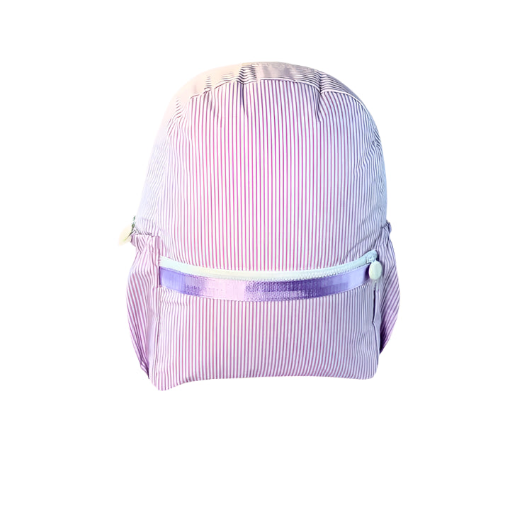 Lilac Preppy Stripe (Glossy) Medium Backpack w/Pocket