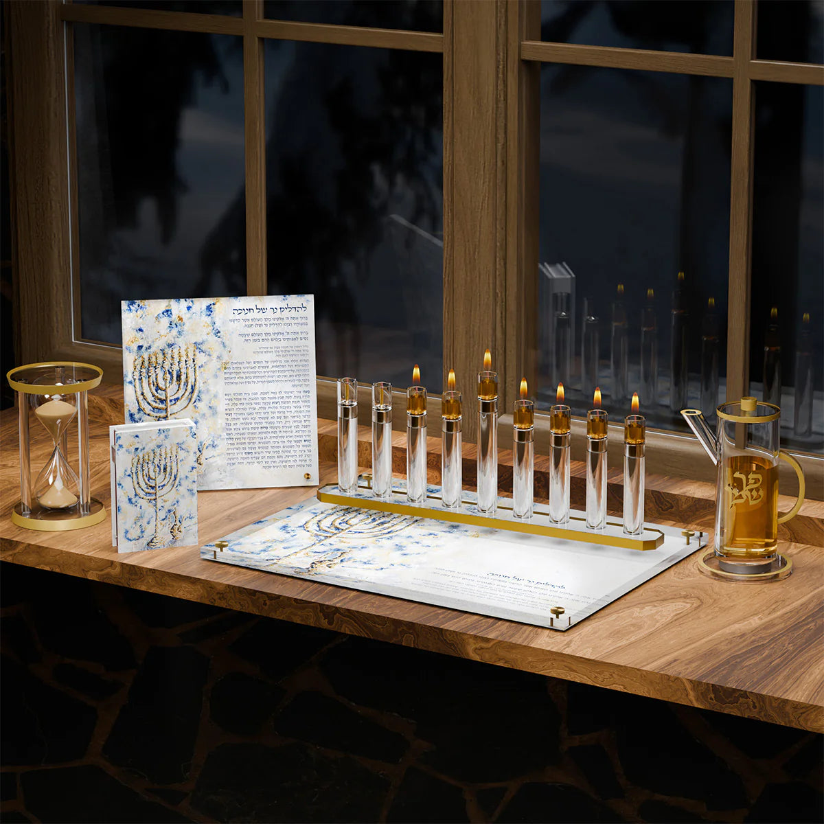 Splash of Gold Chanukah Tray