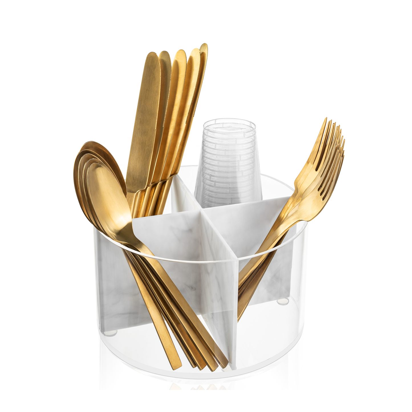 4 Compartment Round Cutlery Caddy