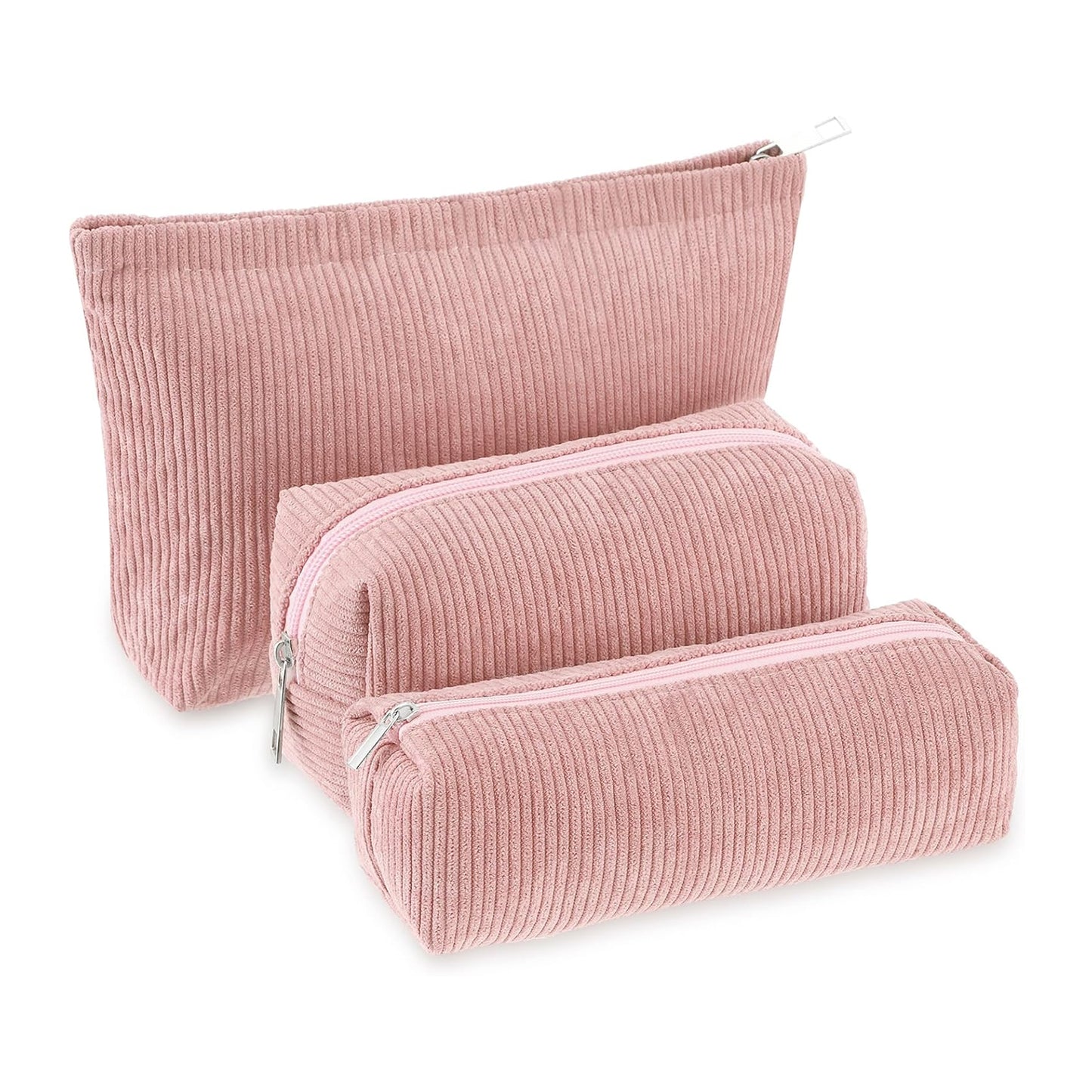 3 Pc Corduroy Cosmetic Set