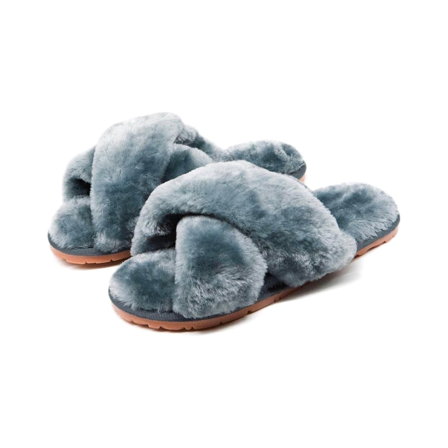 Fuzzy Cross Band Slippers