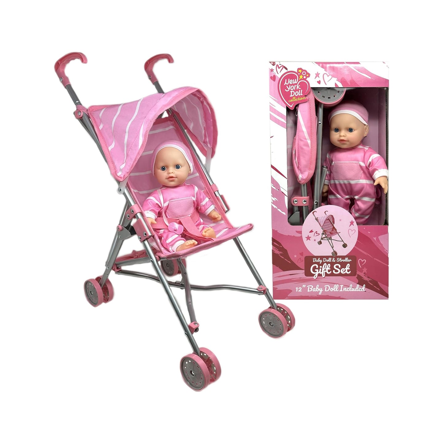 12" Baby Doll w/ Stroller Set