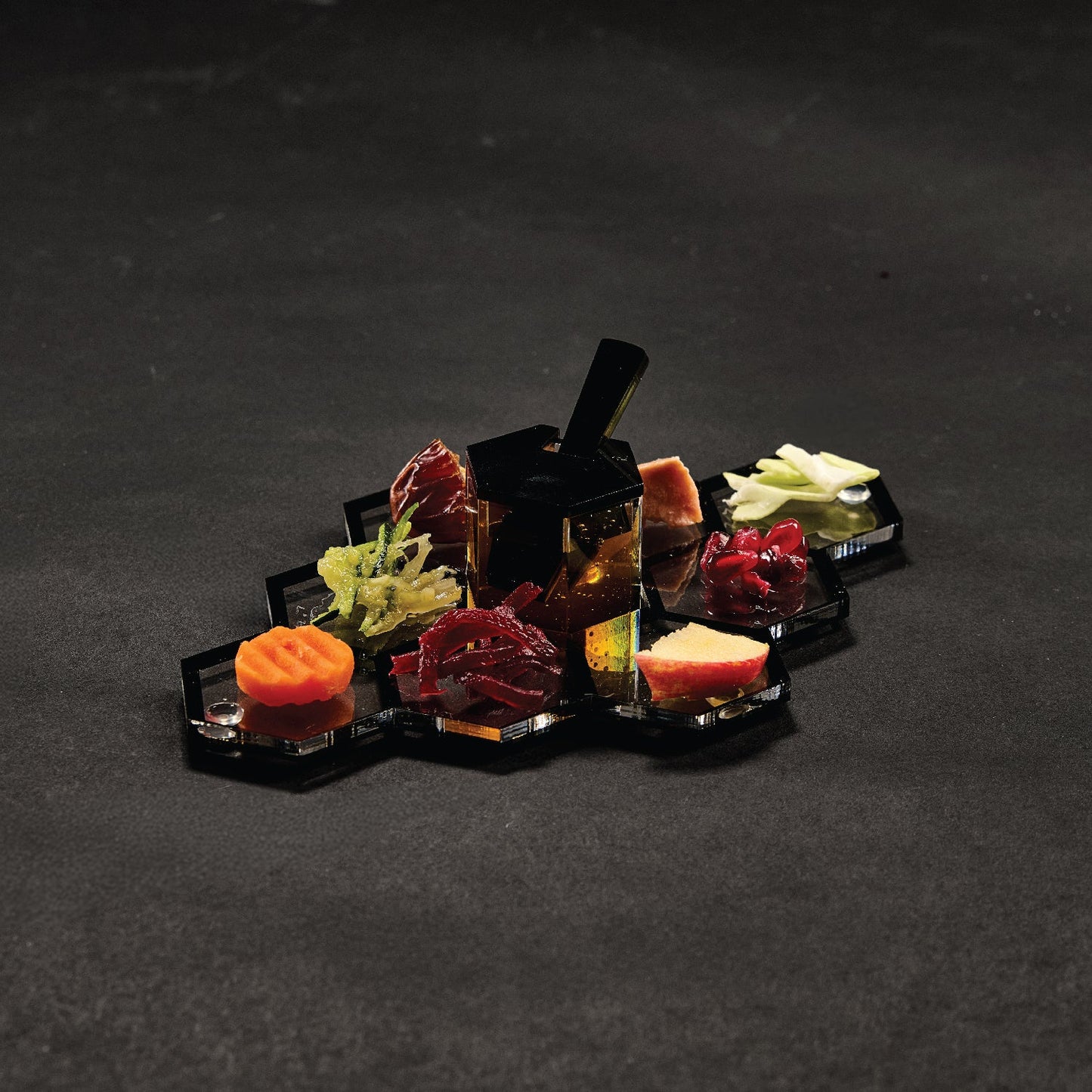 Honeycomb Personal Simanim Trays-Lucite- Set of 4