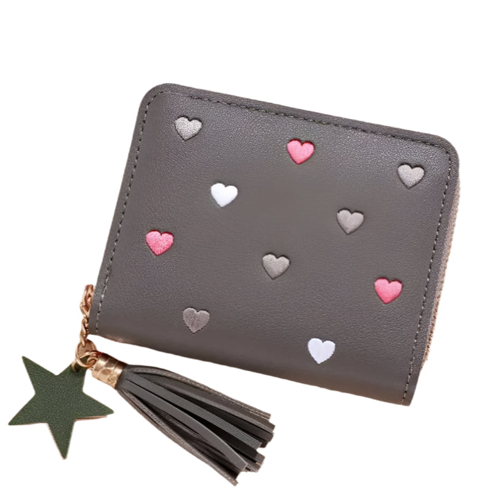 Embroidered Heart Wallet