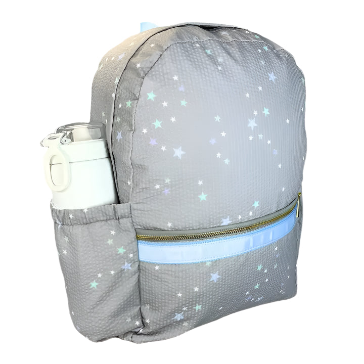Little Stars Seersucker Medium Backpack w/Pocket