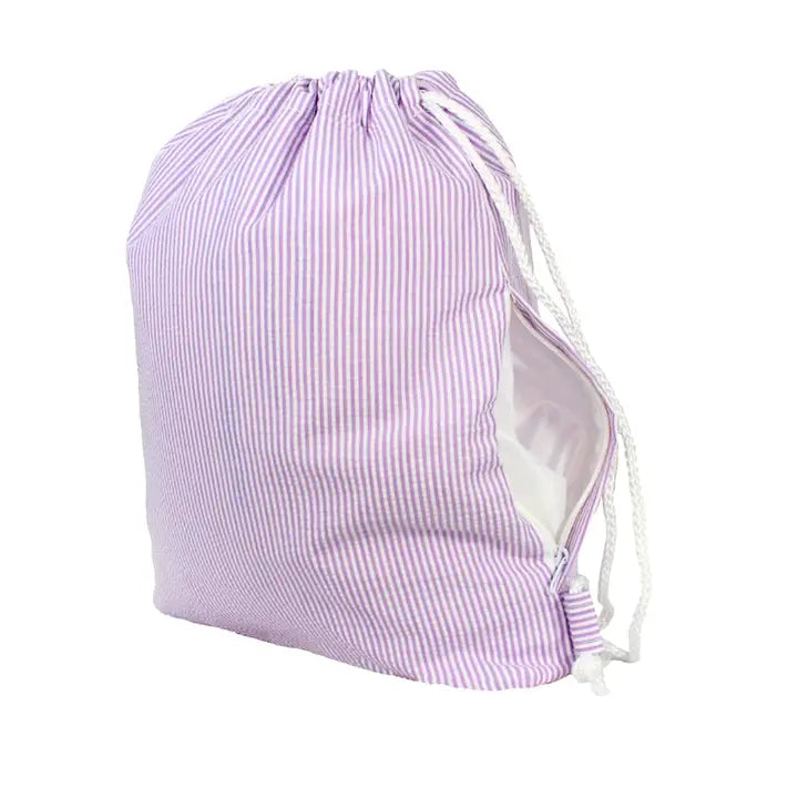 Lilac Seersucker Sling Backpack