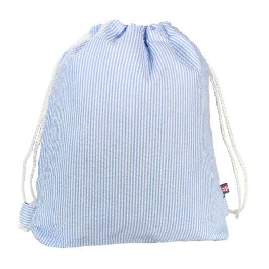 Baby Blue Seersucker Sling Backpack
