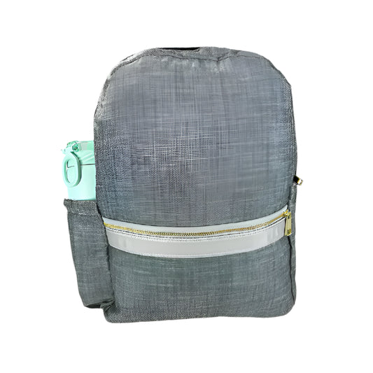 Grey Chambray Medium Backpack w/Pocket