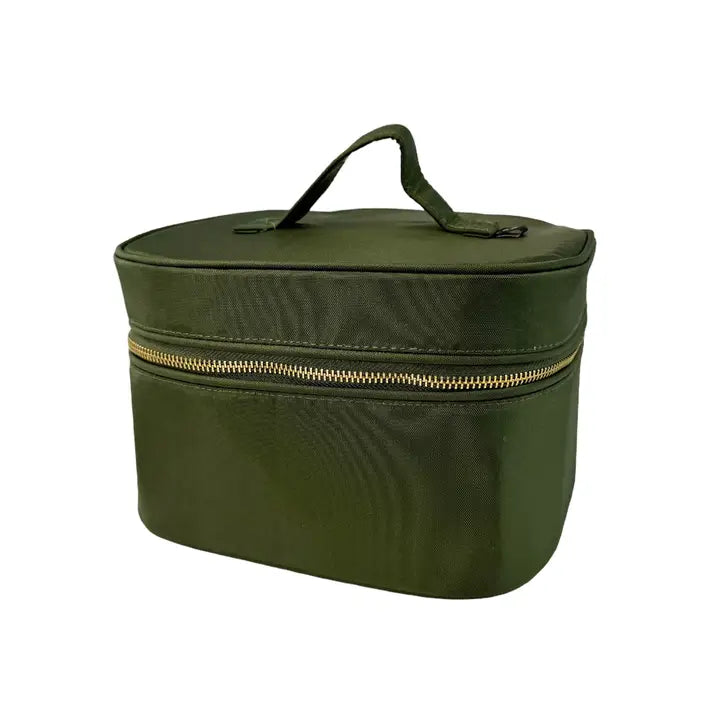 Olive Nylon Train Case