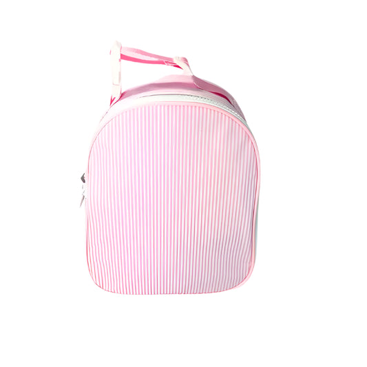 Pink Preppy Stripe (Glossy) Lunch Bag