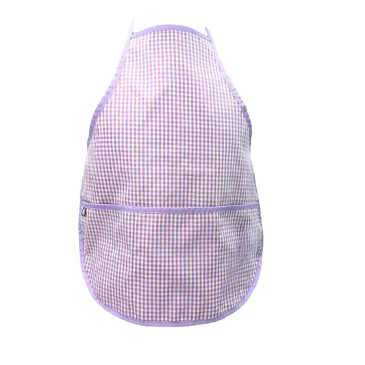 Lilac Gingham Art Smock For Kids