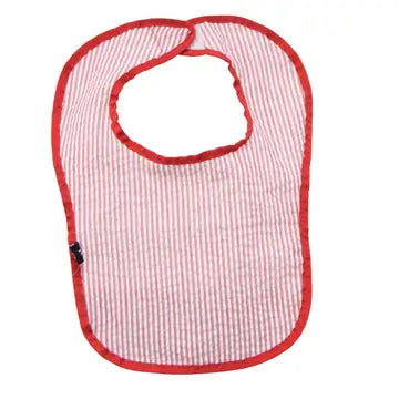 Red Seersucker Bib