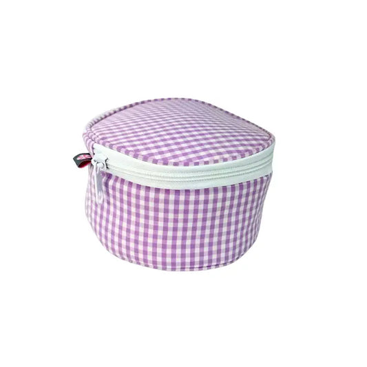 Lilac Gingham 6" Button Bag