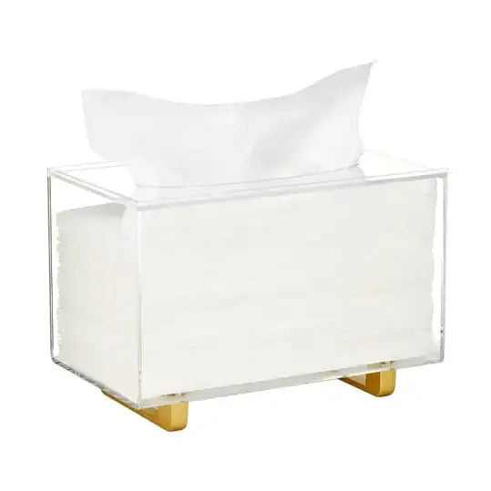 Clear Acrylic Tissue Box Cover Holder – Fits Kleenex® Brand