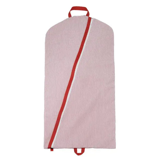 Red Seersucker Hanging Garment Bag