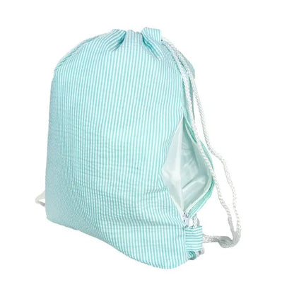 Mint Seersucker Sling Backpack