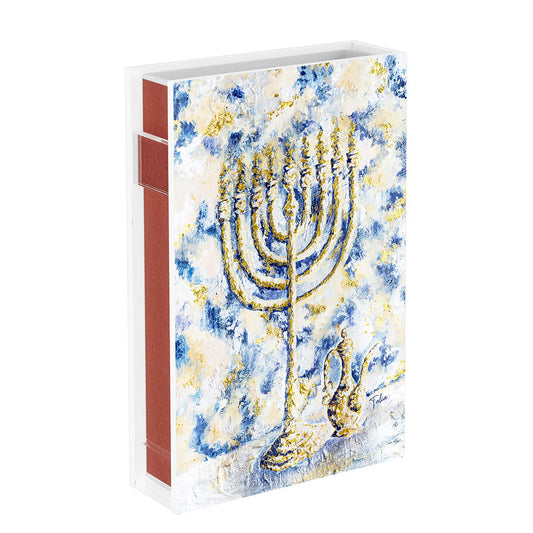 Splash of Gold Chanukah Matchbox