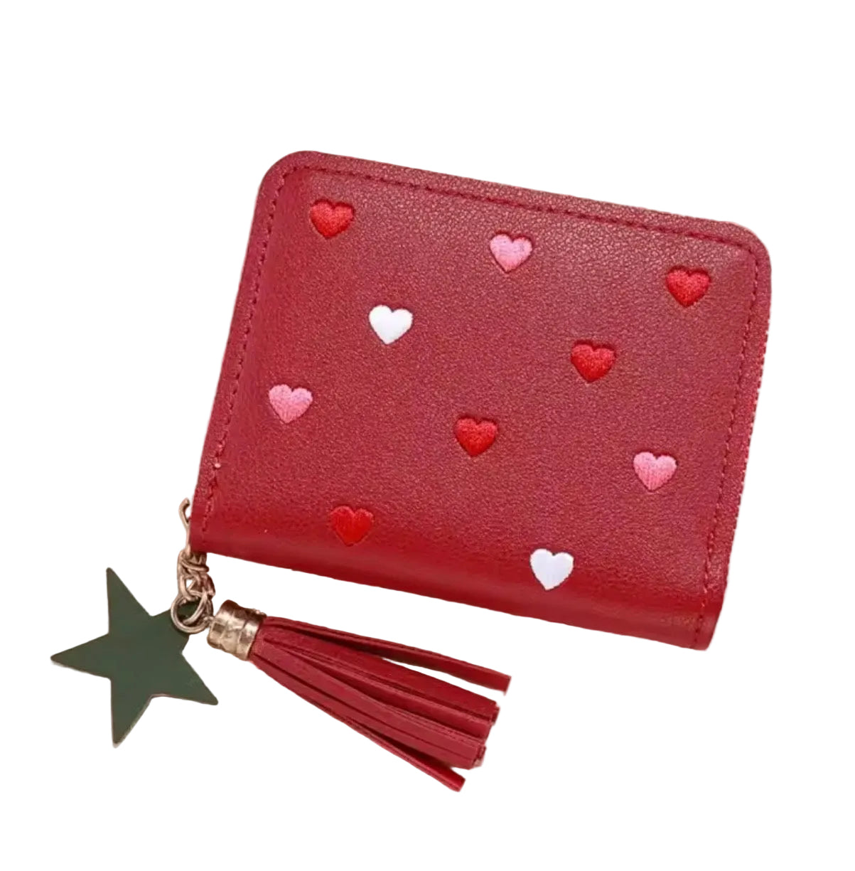 Embroidered Heart Wallet