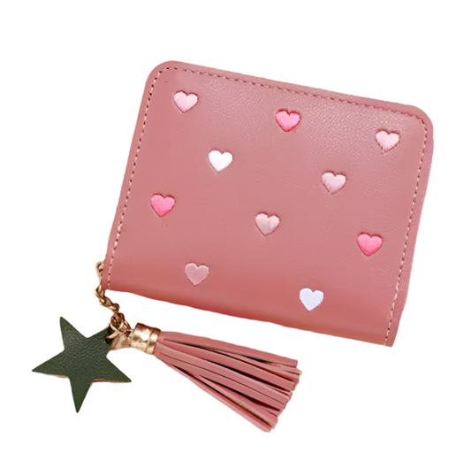 Embroidered Heart Wallet