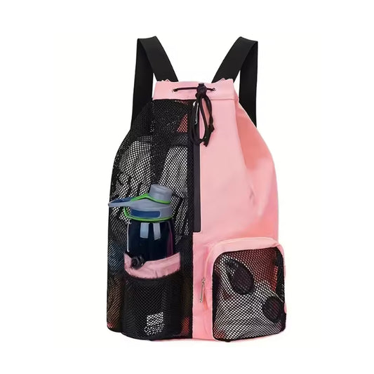 Mesh Drawstring Swimming Backpack