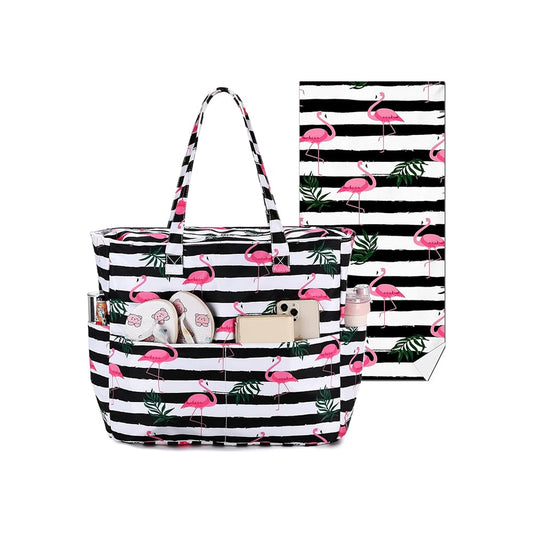 Beach Bag w/ Matching Towel Set