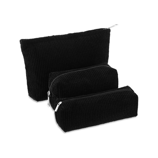 3 Pc Corduroy Cosmetic Set