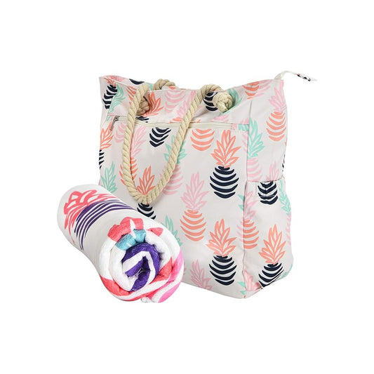 Pineapple Beach Bag and Matching Towel Set