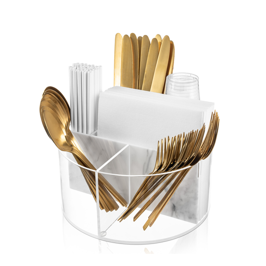 6 Compartment  Round Cutlery Caddy