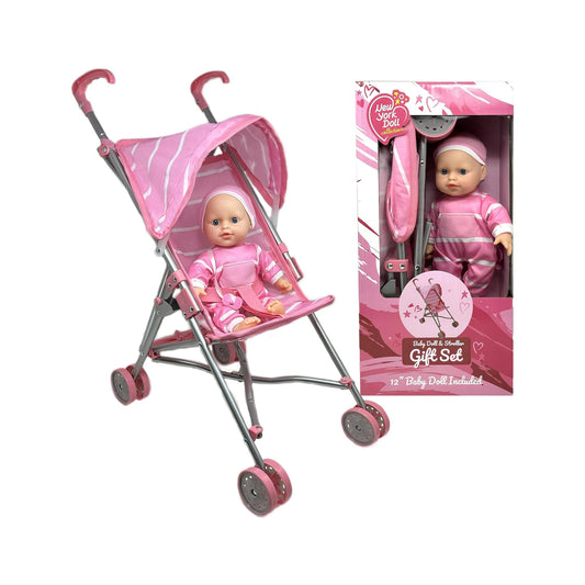 12" Baby Doll w/ Stroller Set