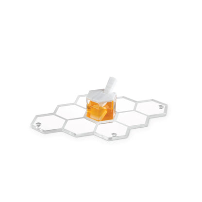 Honeycomb Personal Simanim Trays-Lucite- Set of 4