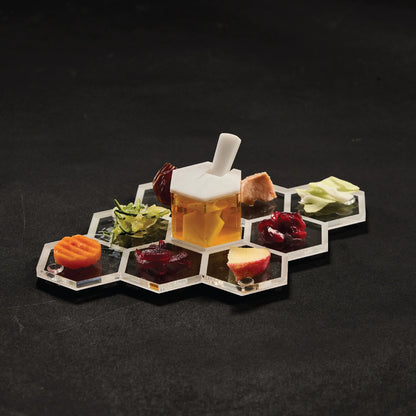 Honeycomb Personal Simanim Trays-Lucite- Set of 4
