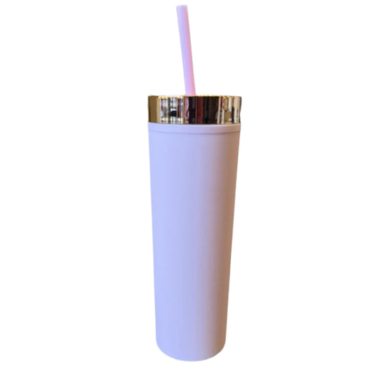 16oz. Double Layer Plastic Tumbler w/ Gold Lid