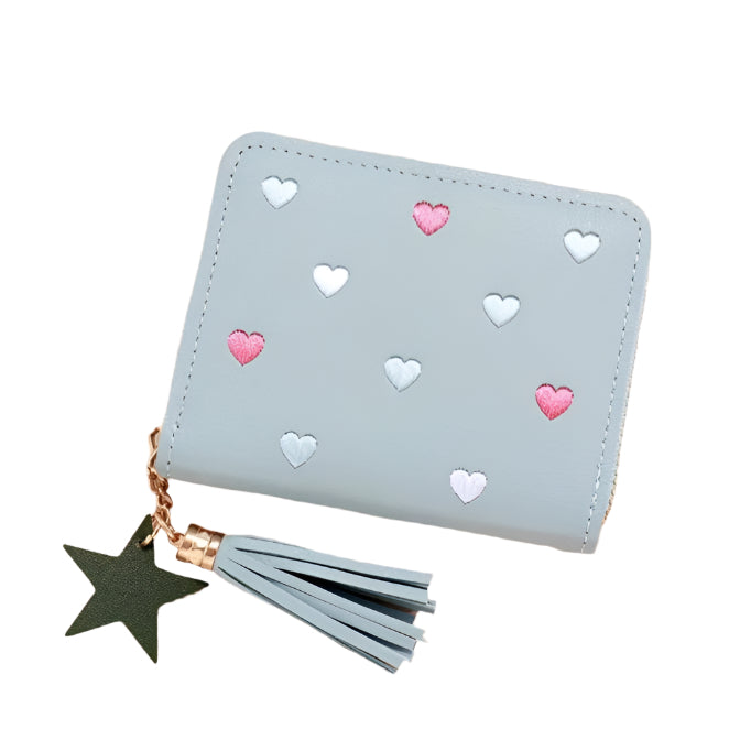 Embroidered Heart Wallet