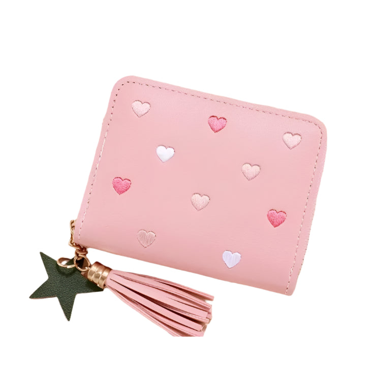 Embroidered Heart Wallet