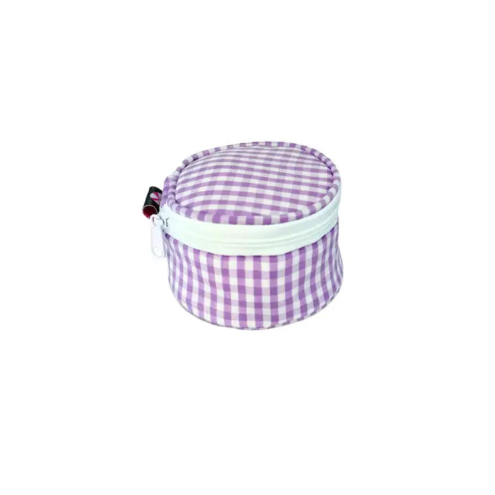 Lilac Gingham 3" Mini Button Bag