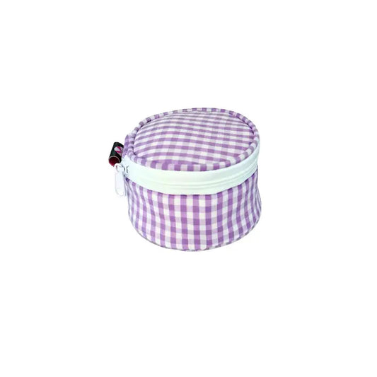 Lilac Gingham 3" Mini Button Bag