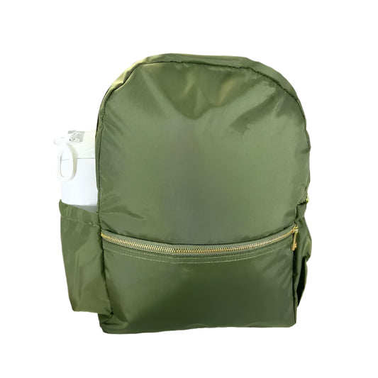 Olive Nylon Medium Backpack w/Pocket