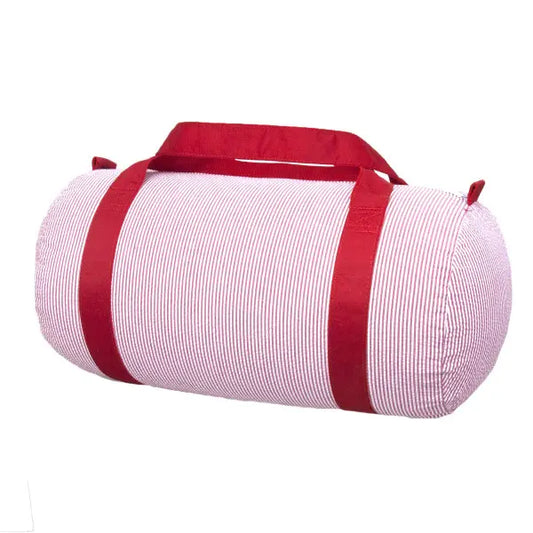 Red Seersucker Medium Duffel