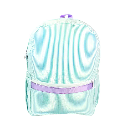Mermaid Seersucker Medium Backpack w/Pocket