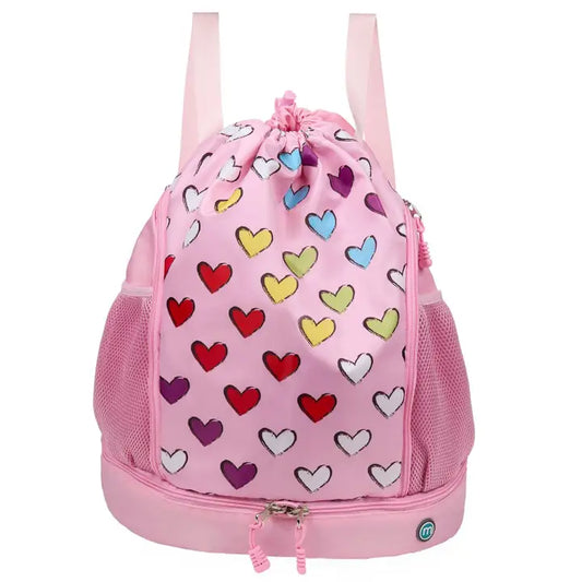 Girls Multicolored Hearts Swim Bag