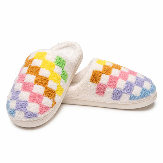 Rainbow Checker Slippers